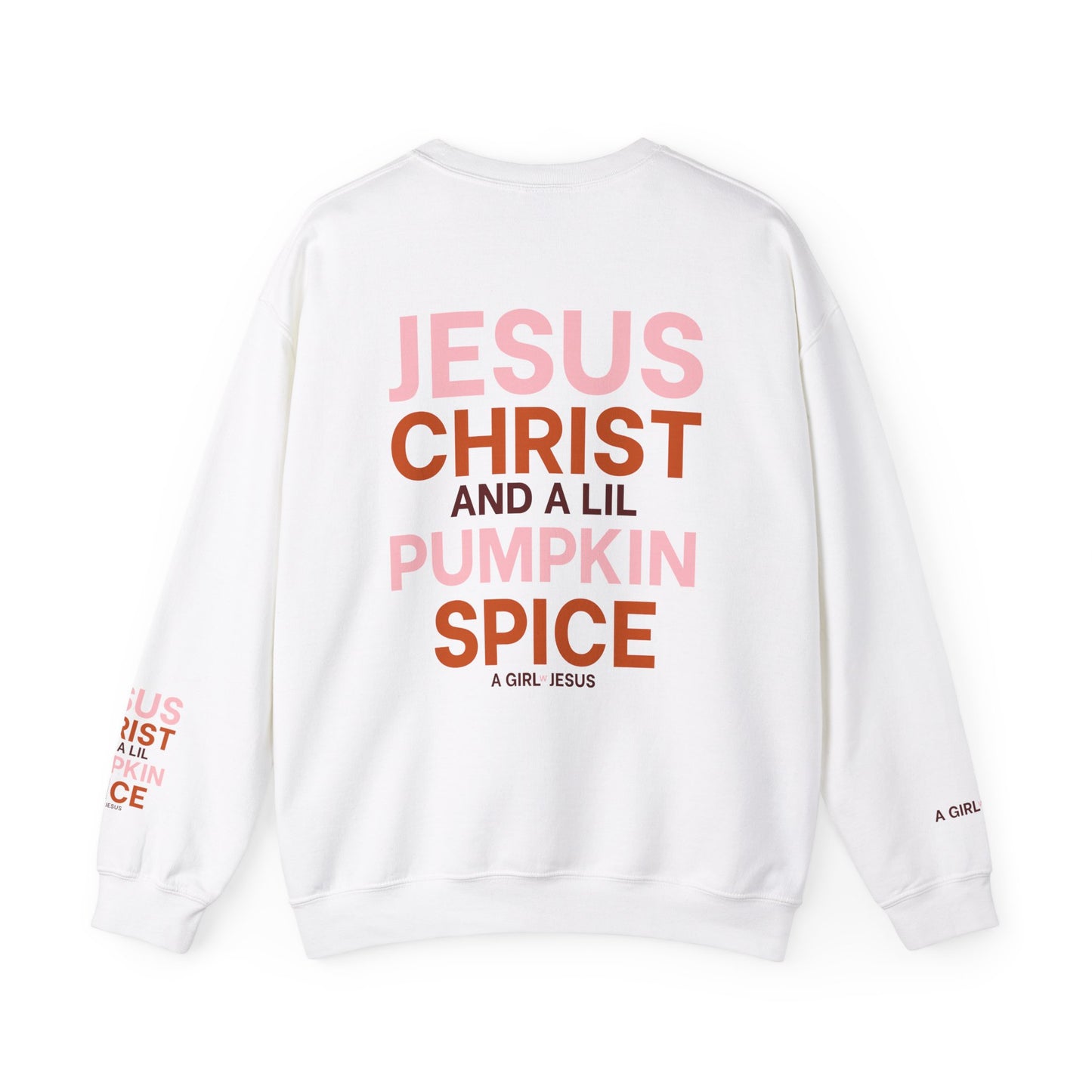 Jesus & Pumpkin Spice Pink Crewneck