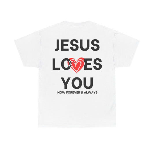 Jesus Loves You T-Shirt Red Heart