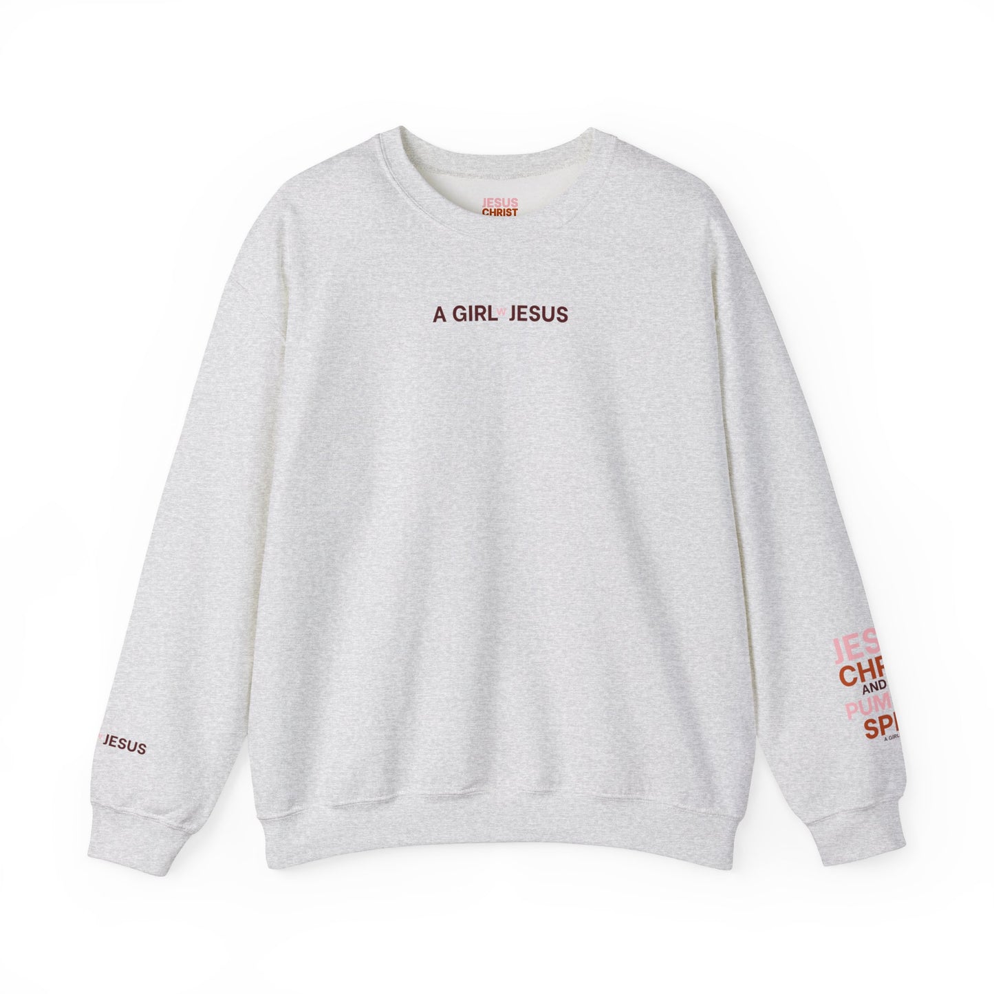 Jesus & Pumpkin Spice Pink Crewneck