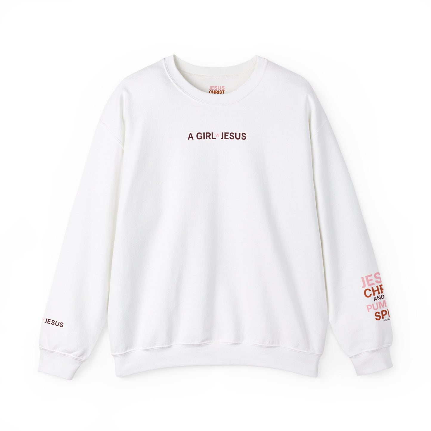 Jesus & Pumpkin Spice Pink Crewneck