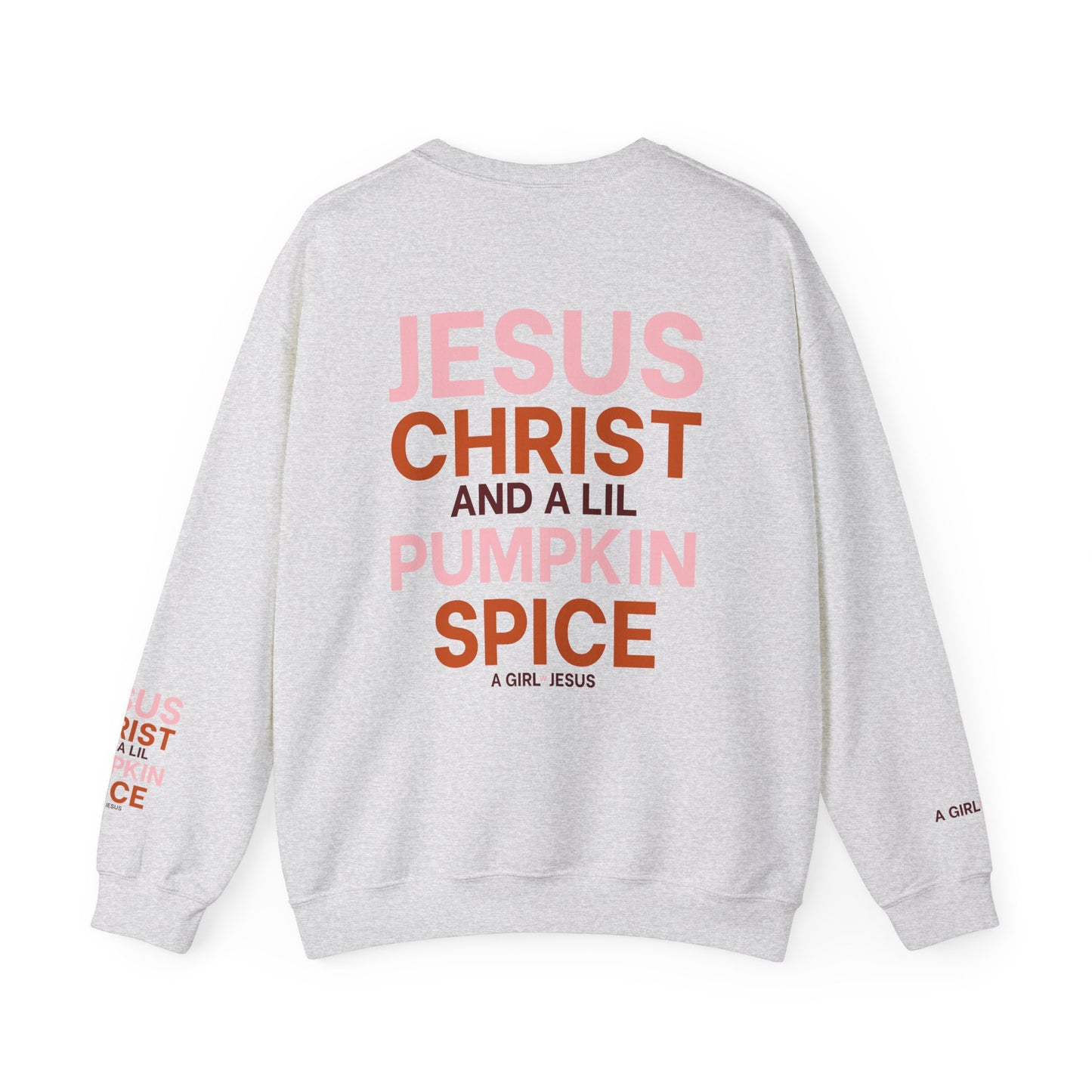 Jesus & Pumpkin Spice Pink Crewneck