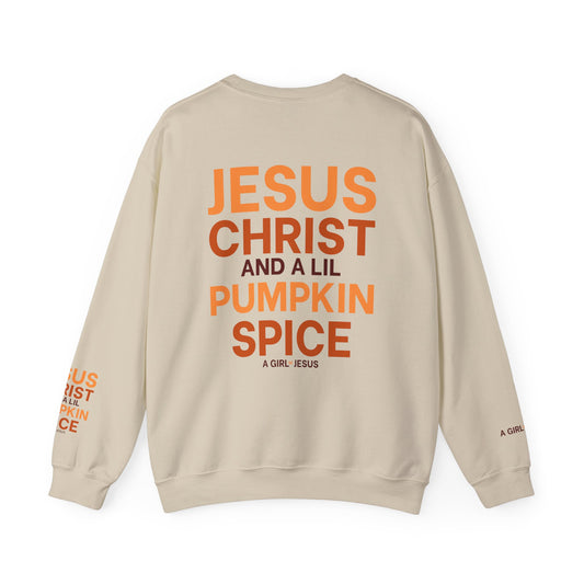 Jesus & Pumpkin Spice Orange Crewneck