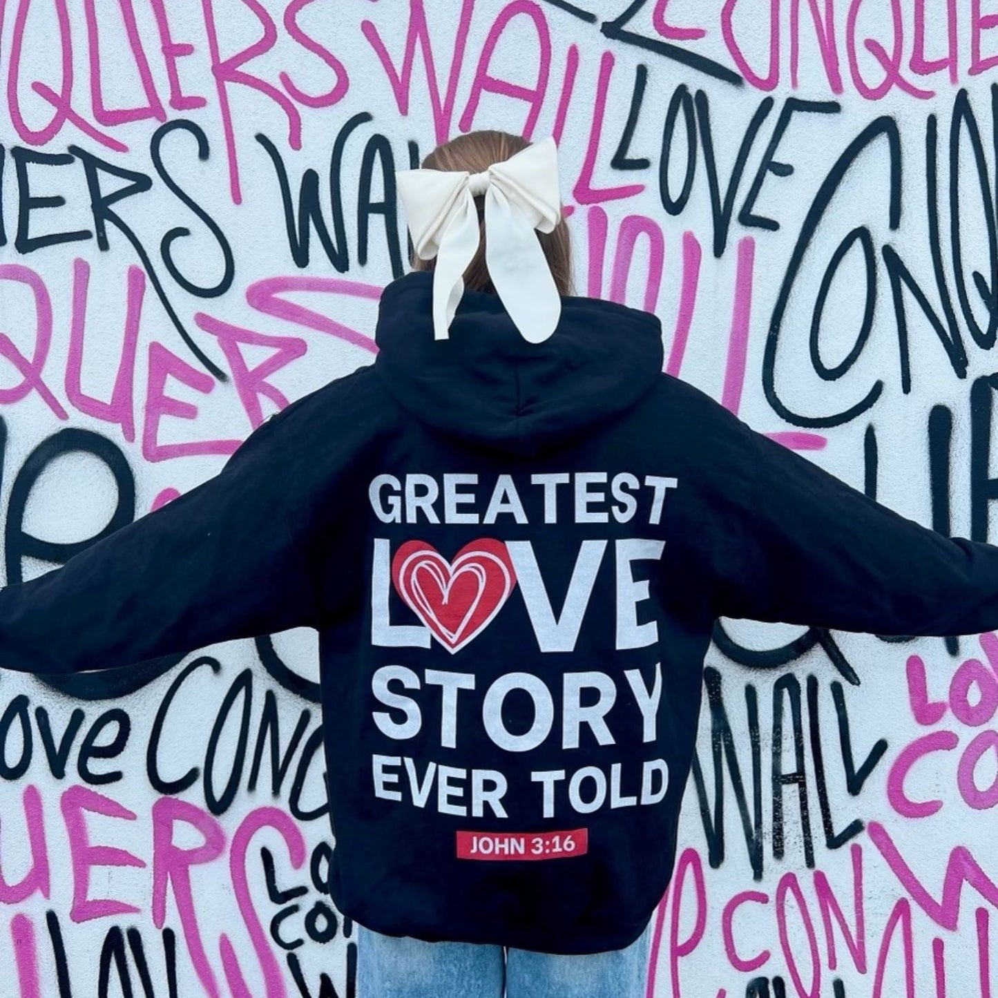 GWJ GREATEST LOVE STORY EVER TOLD WHITE HOODIE